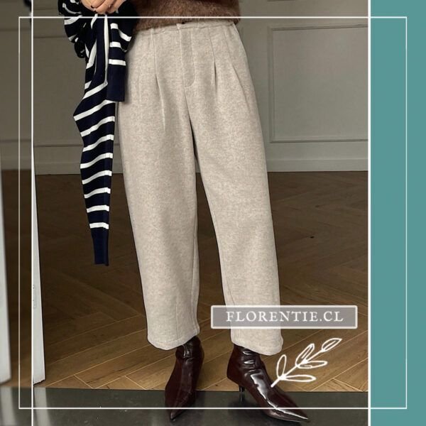 Pantalón lanilla beige