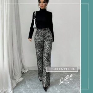 Pantalón leopardo gris