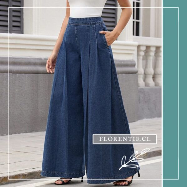 Pantalón mezclilla pata ancha