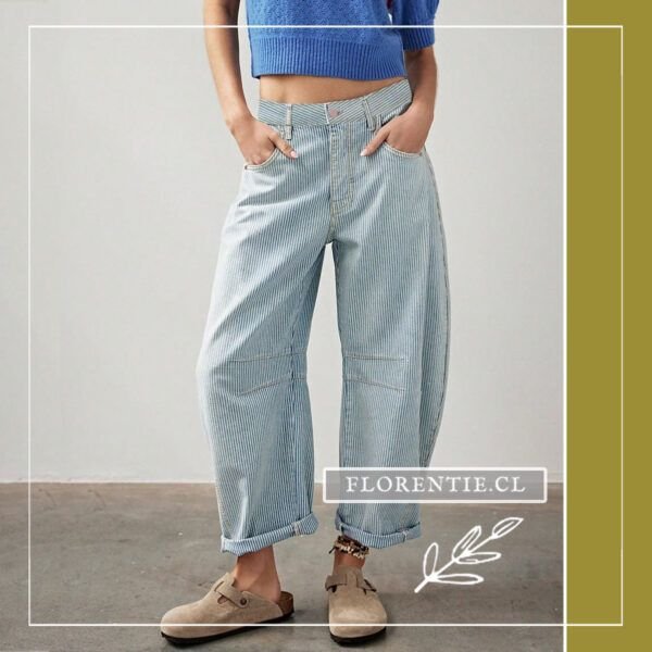 Pantalón mezclilla wide leg mujer