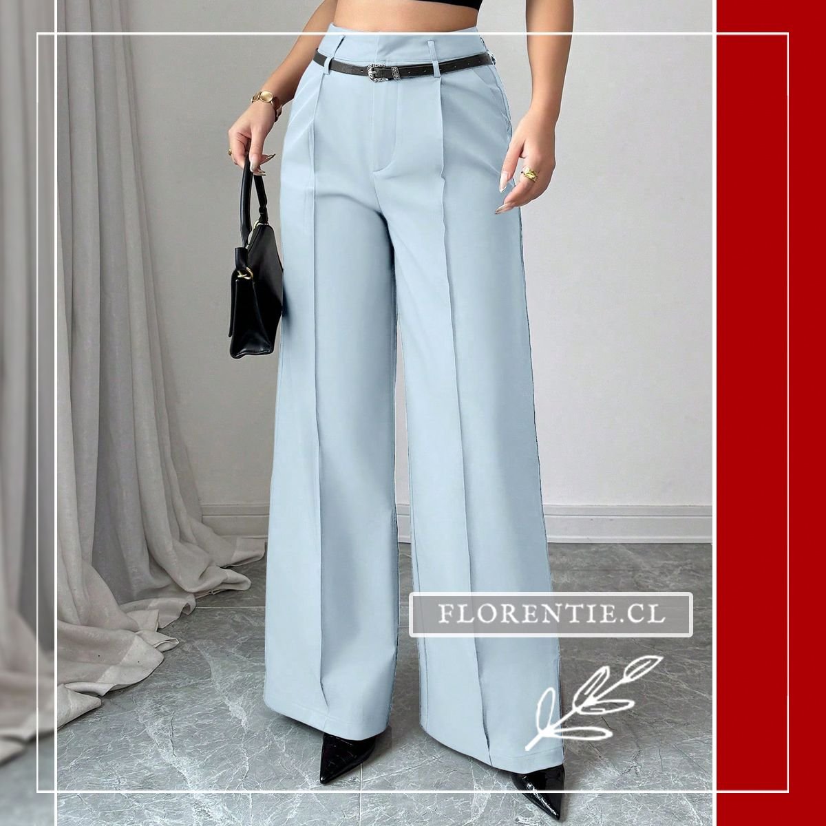 Pantalón palazzo azul claro
