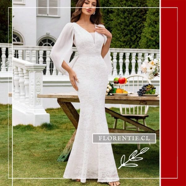 Vestido boda civil largo