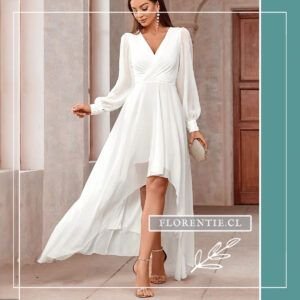 Vestido de novia corto por delante