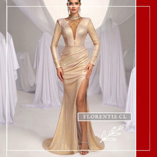 Vestido dorado largo