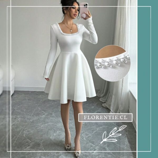 Vestido liso blanco corto
