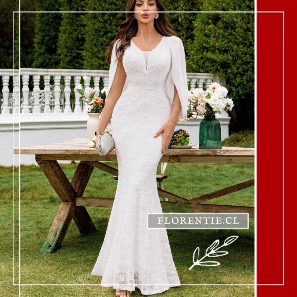 Vestido novia civil largo