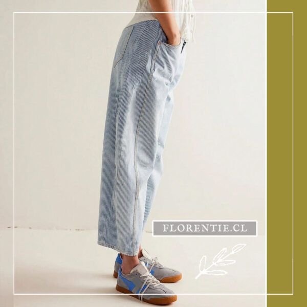 Vista lateral pantalón mezclilla wide leg
