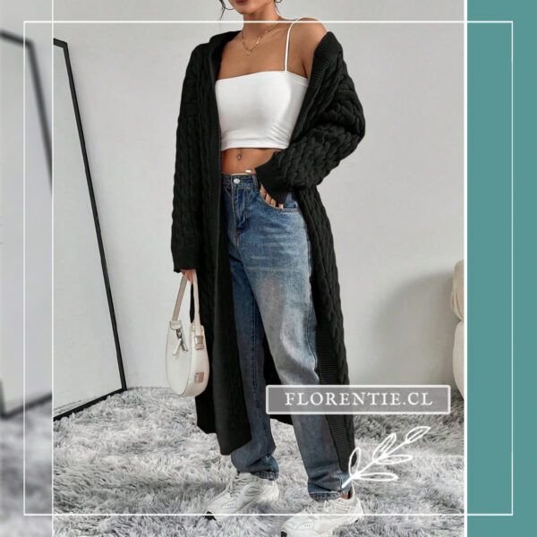 Cardigan maxi negro