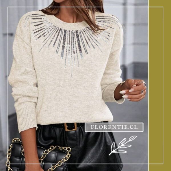 Chaleco color crema mujer