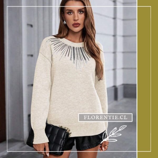 Chaleco crema mujer