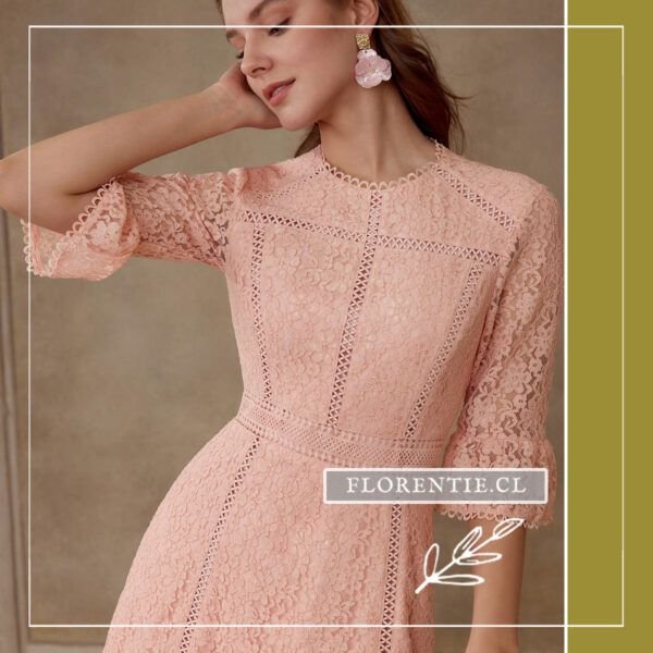 Vestido rosado sencillo Martha - Imagen 3