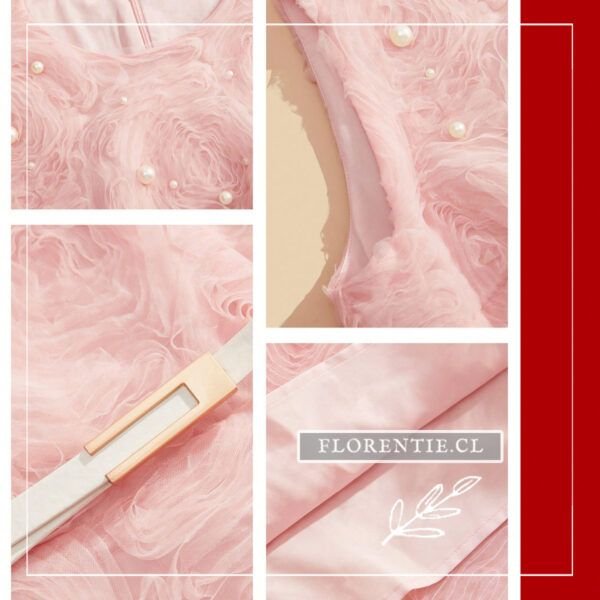 Detalles vestido rosado sin mangas mujer