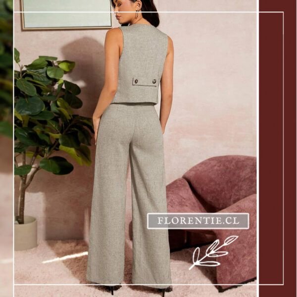 Espalda pantalón vestir tiro alto