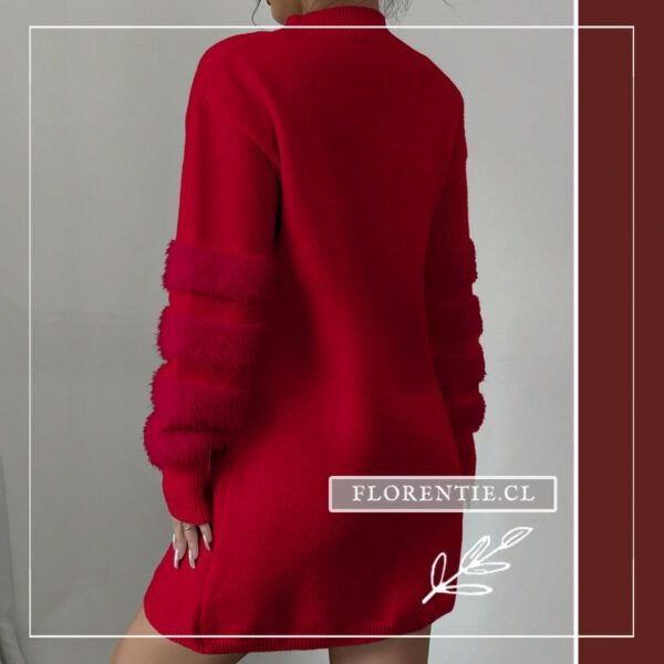Espalda vestido lana rojo