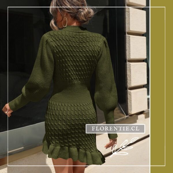 Espalda vestido punto verde