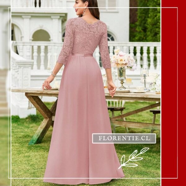 Espalda vestido rosado dama de honor