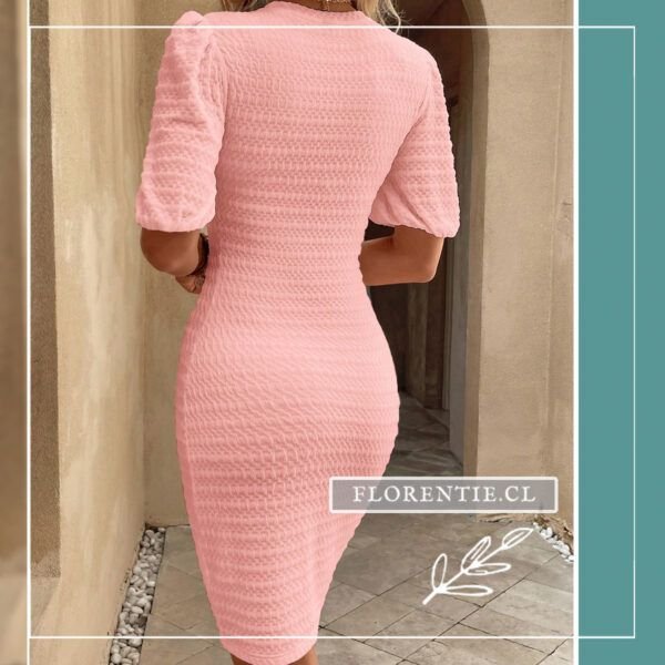 Espalda vestido rosado invierno