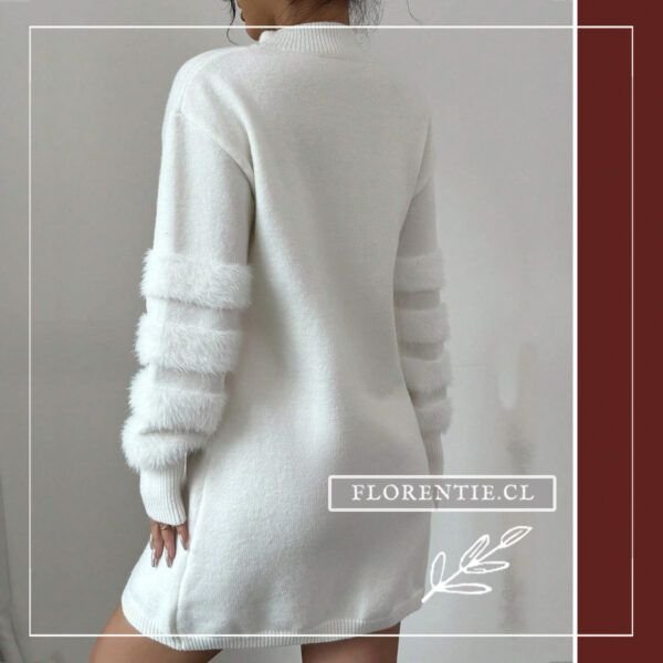 Espalda vestido suéter blanco