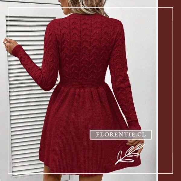 Espalda vestido suéter rojo