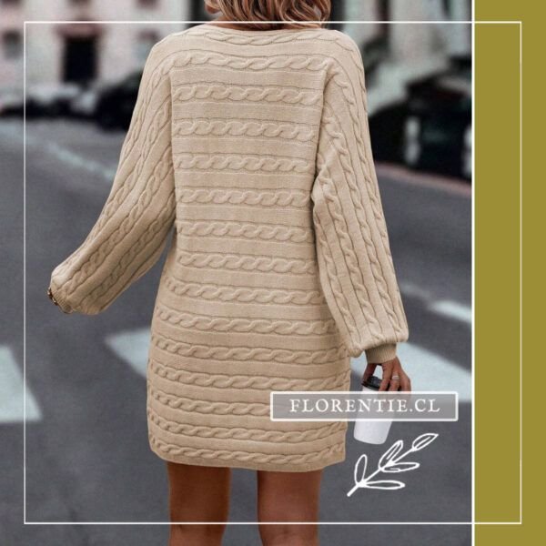 Espalda vestido tejido beige