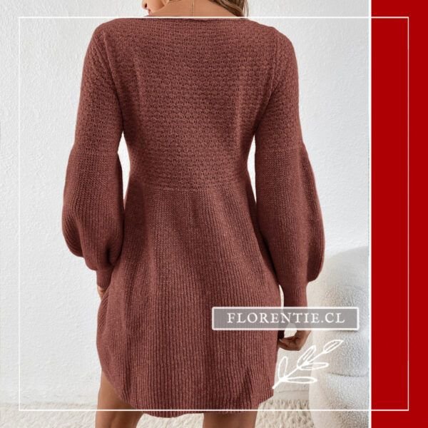 Espalda vestido tejido café