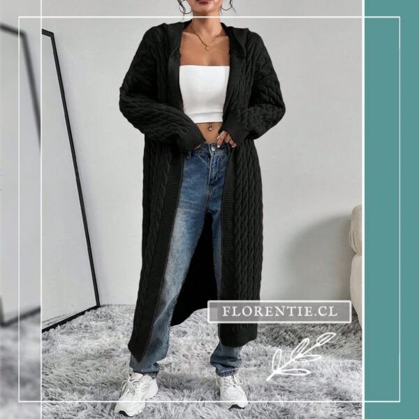 Maxi cardigan negro