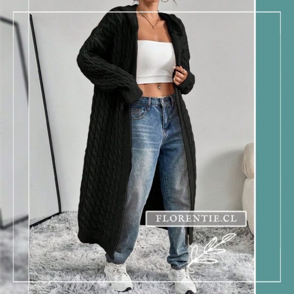 Maxi cardigan negro mujer