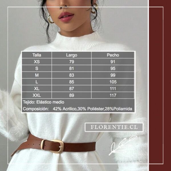 Medidas vestido suéter blanco Louise