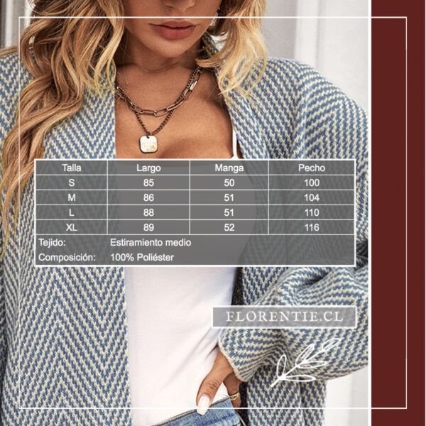 Medidas cardigan elegante Fanny