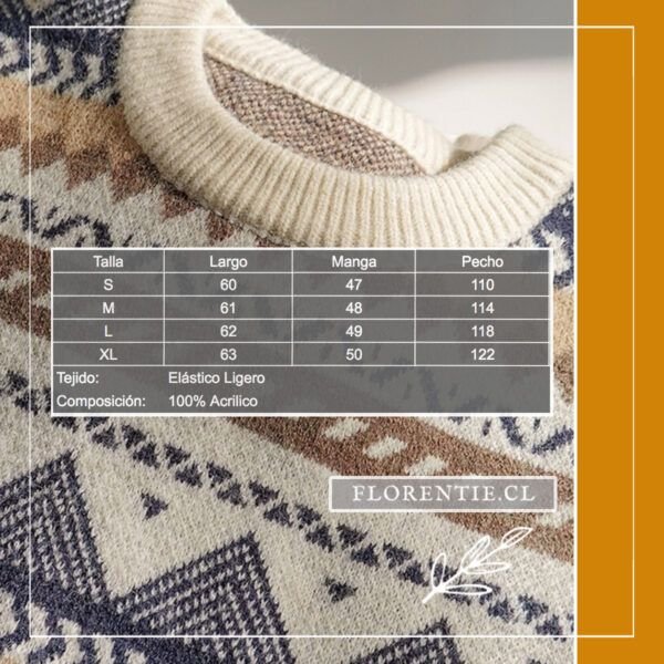 Medidas chaleco jacquard mujer Cristina