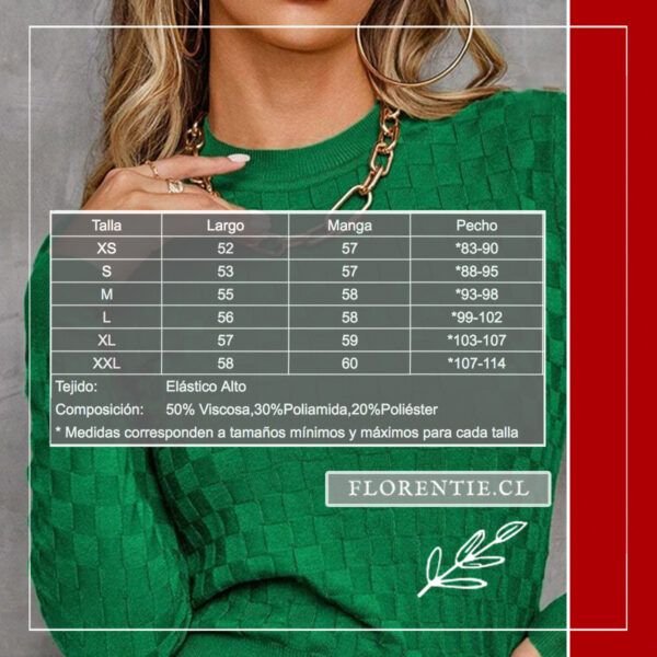 Medidas chaleco verde claro mujer Uma