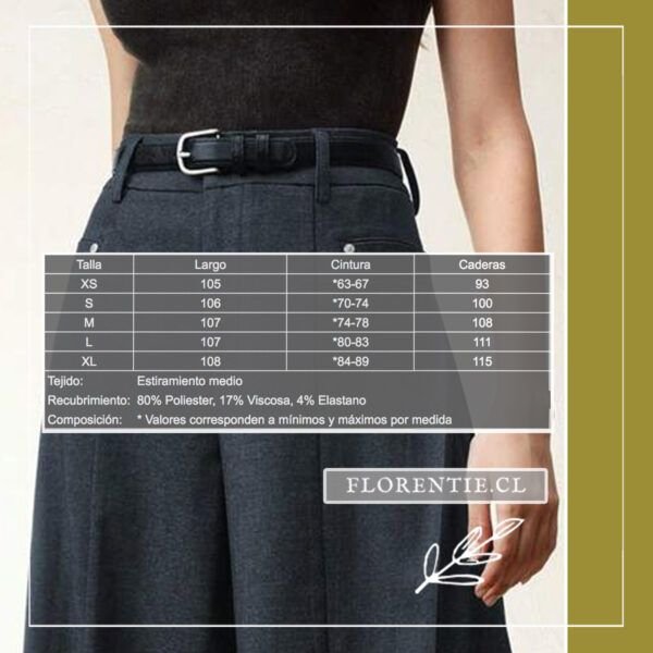 Medidas pantalón formal gris mujer Indira