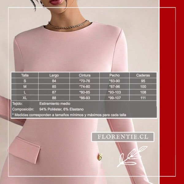 Medidas vestido blazer rosado
