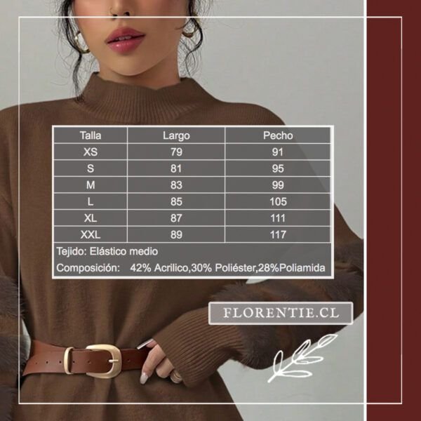 Medidas vestido café lana Louise
