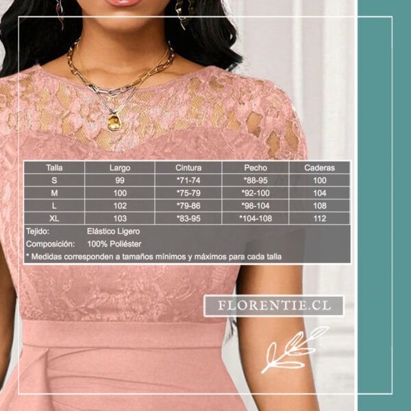 Medidas vestido rosado midi Claude