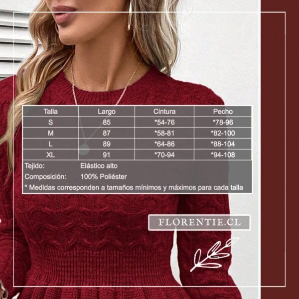 Medidas vestido suéter rojo