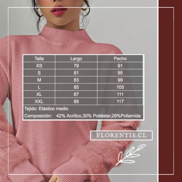 Medidas vestido suéter rosado Louise