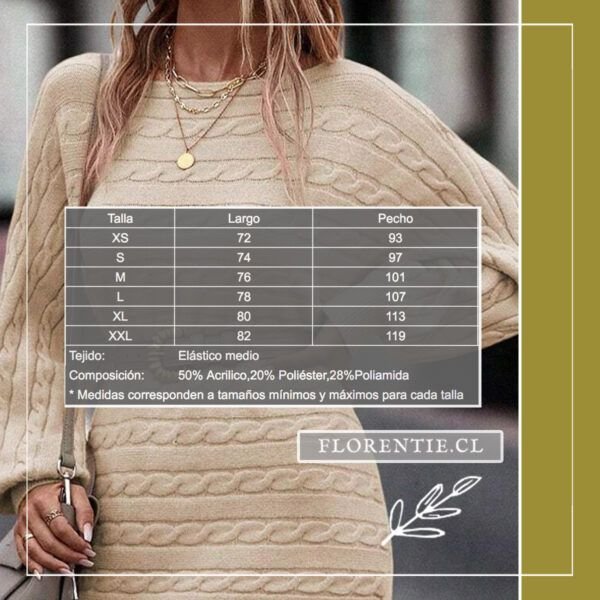 Medidas vestido tejido beige