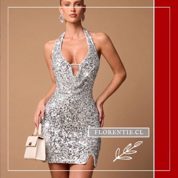 Mini vestido plata