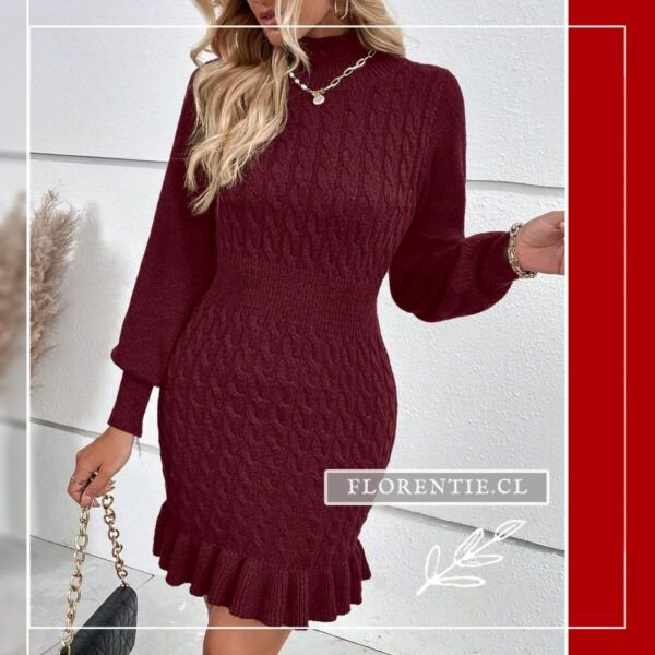Minivestido de lana rojo