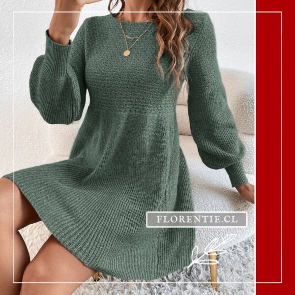 Minivestido de lana verde