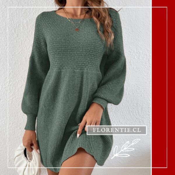 Minivestido lana verde