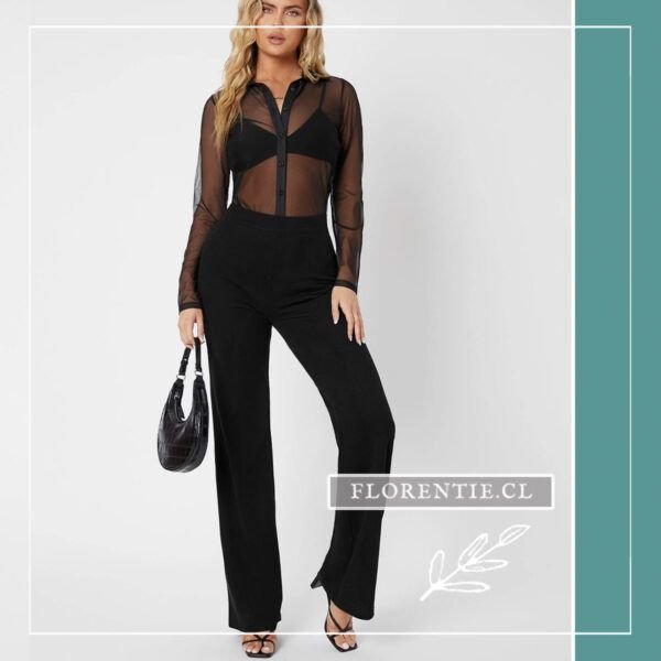 Pantalon flare negro mujer