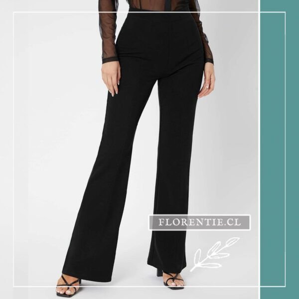 Pantalon flare negro tiro alto
