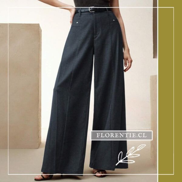 Pantalon formal gris oscuro mujer