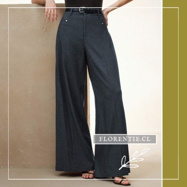 Pantalon gris tela mujer