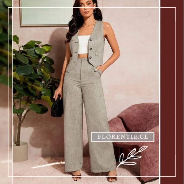 Pantalon mujer tiro alto tela