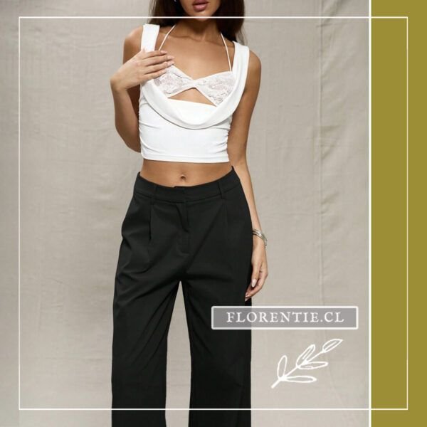 Pantalon recto negro de vestir