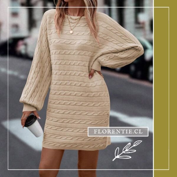 Vestido beige tejido