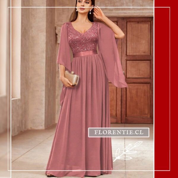 Vestido color rosado oscuro
